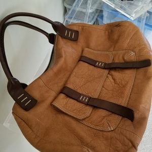 Sofia C. tan brown leather bag